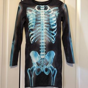 Topshop Skeleton Bodycon Dress